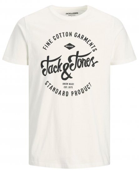 Jack & Jones JJERAFA TEE White - Tricouri - Tricouri Bărbați Mărimi Mari