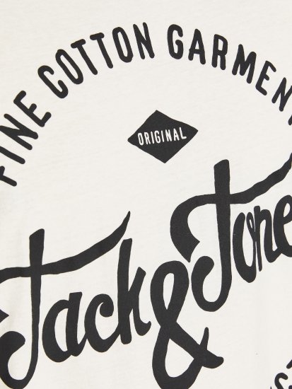 Jack & Jones JJERAFA TEE White - Tricouri - Tricouri Bărbați Mărimi Mari