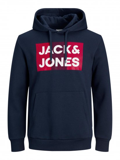 Jack & Jones JJECORP Hoodie Navy - Pulovere & hanorace - Pulovere & Hanorace Bărbați Mărimi Mari
