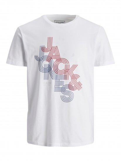 Jack & Jones JCOPOWER White T-Shirt - Tricouri - Tricouri Bărbați Mărimi Mari