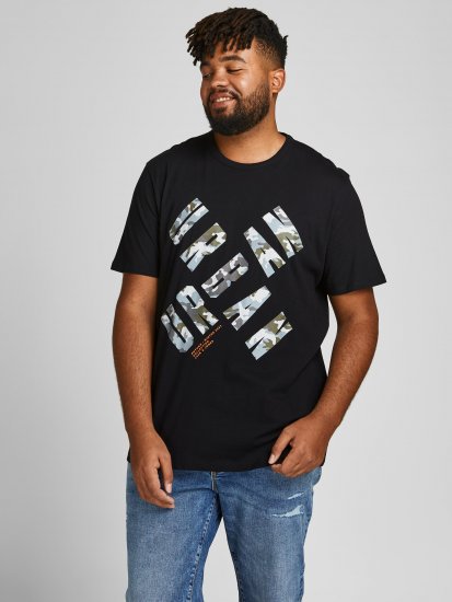 Jack & Jones JCOSTREET TEE Black - Tricouri - Tricouri Bărbați Mărimi Mari