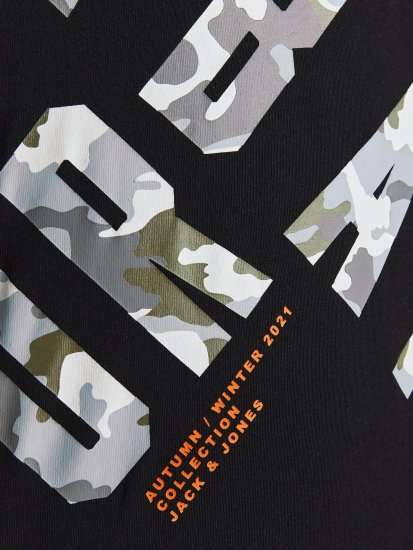 Jack & Jones JCOSTREET TEE Black - Tricouri - Tricouri Bărbați Mărimi Mari