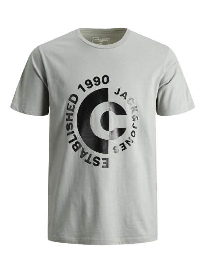 Jack & Jones JCOSPRING T-Shirt Gray - Tricouri - Tricouri Bărbați Mărimi Mari