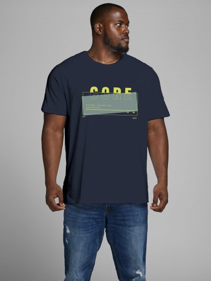 Jack & Jones JCOBOOSTER TEE Navy - Tricouri - Tricouri Bărbați Mărimi Mari