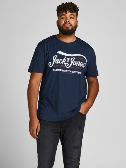 Jack & Jones JPRBLUBOOSTER TEE Navy - Tricouri - Tricouri Bărbați Mărimi Mari