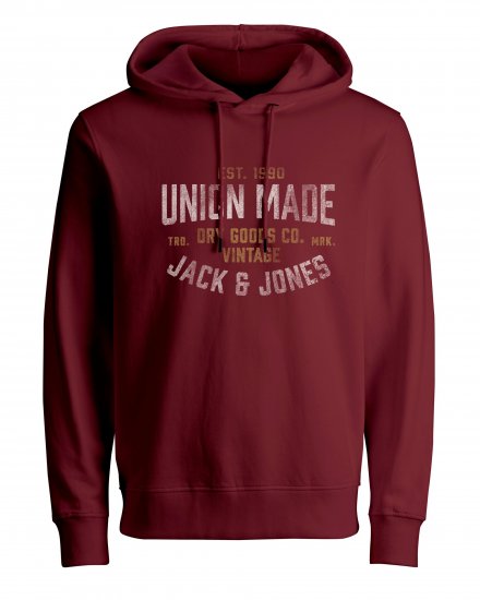 Jack & Jones JPRBLUBOOSTER SWEAT Hoodie Red - Pulovere & hanorace - Pulovere & Hanorace Bărbați Mărimi Mari