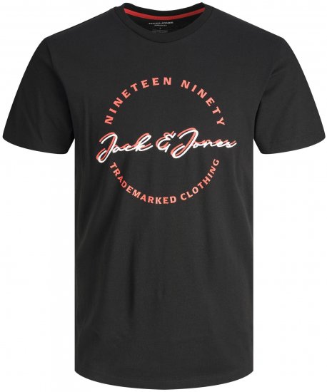 Jack & Jones JJSTAMP TEE Black - Tricouri - Tricouri Bărbați Mărimi Mari