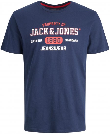 Jack & Jones JJSTAMP TEE Navy - Tricouri - Tricouri Bărbați Mărimi Mari