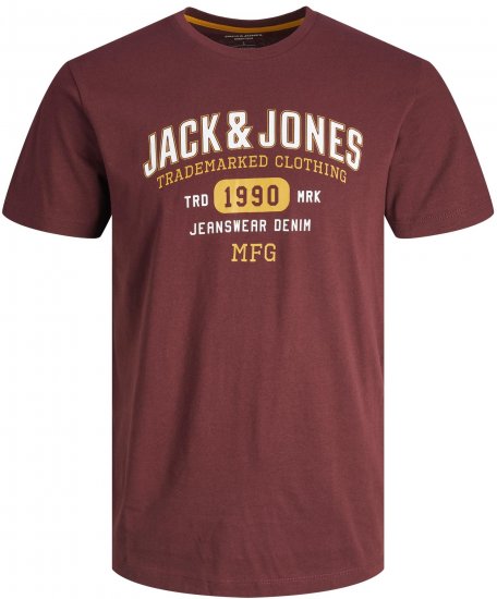 Jack & Jones JJSTAMP TEE Red - Tricouri - Tricouri Bărbați Mărimi Mari