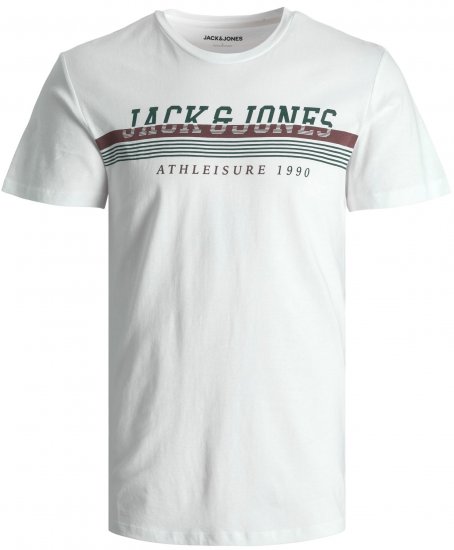 Jack & Jones JJIRON TEE White - Tricouri - Tricouri Bărbați Mărimi Mari