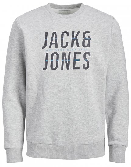 Jack & Jones JJXILO Sweat Light Grey - Pulovere & hanorace - Pulovere & Hanorace Bărbați Mărimi Mari