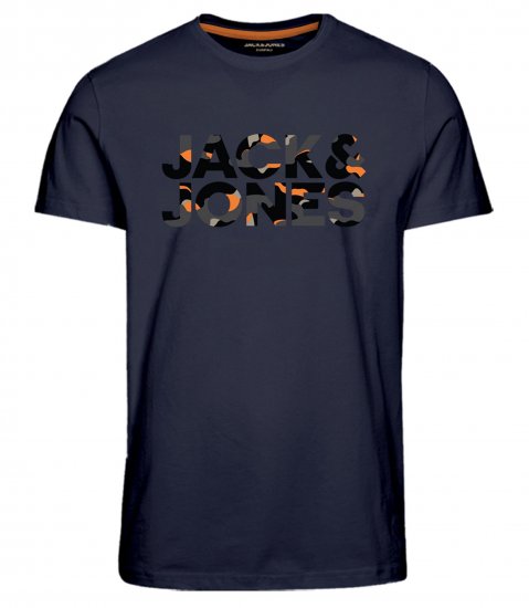Jack & Jones JJRAMP T-Shirt Soldier Print Navy - Tricouri - Tricouri Bărbați Mărimi Mari