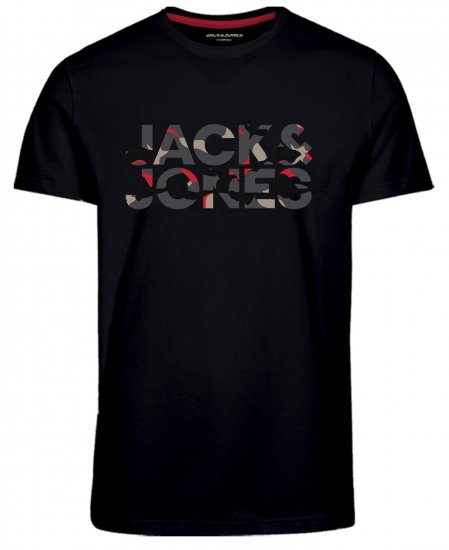 Jack & Jones JJRAMP T-Shirt Soldier Print Black - Tricouri - Tricouri Bărbați Mărimi Mari