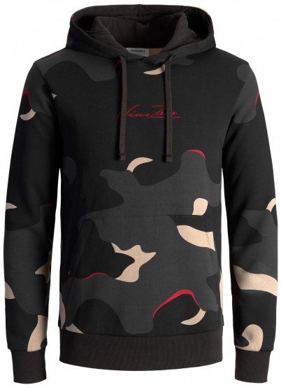 Jack & Jones JJCRAMP Hoodie Black - Pulovere & hanorace - Pulovere & Hanorace Bărbați Mărimi Mari