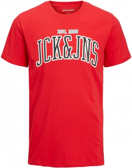 Jack & Jones JJCEMB TEE Red - Tricouri - Tricouri Bărbați Mărimi Mari