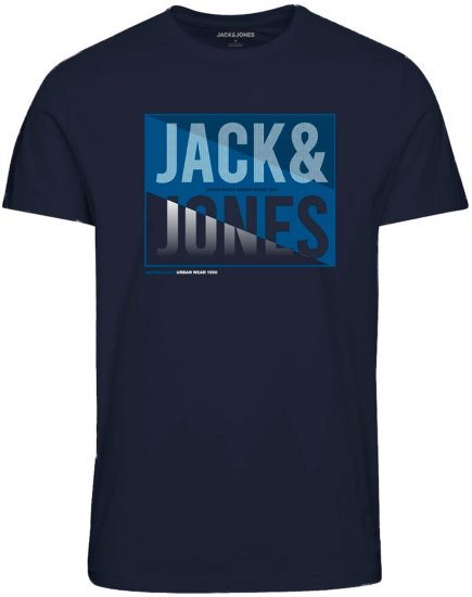 Jack & Jones JJSCOTT TEE Navy - Tricouri - Tricouri Bărbați Mărimi Mari