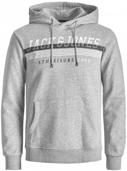 Jack & Jones JJIRON Hoodie Grey - Pulovere & hanorace - Pulovere & Hanorace Bărbați Mărimi Mari