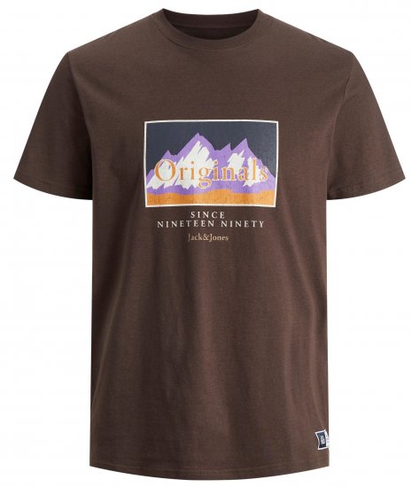 Jack & Jones JORWOODLANDGRAPHIC T-Shirt Seal Brown - Tricouri - Tricouri Bărbați Mărimi Mari