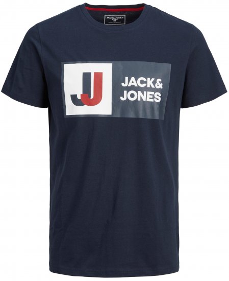 Jack & Jones JCOLOGAN TEE Navy - Tricouri - Tricouri Bărbați Mărimi Mari