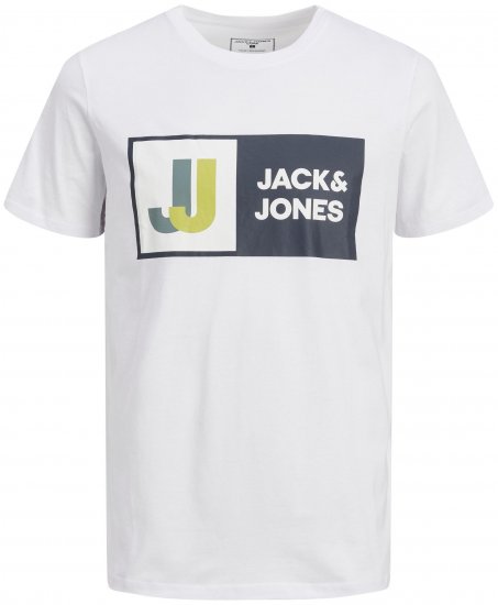Jack & Jones JCOLOGAN TEE White - Tricouri - Tricouri Bărbați Mărimi Mari
