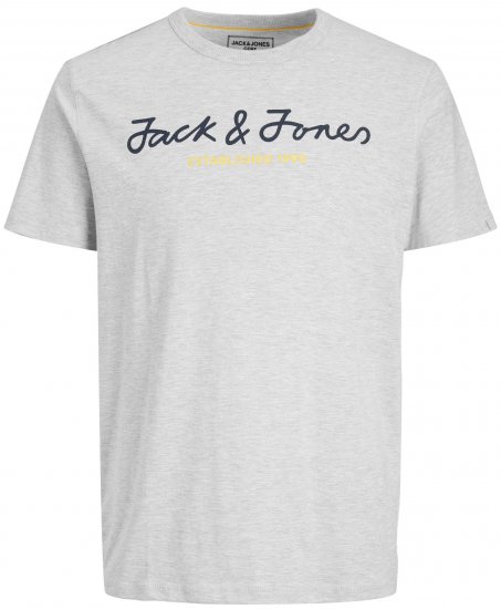 Jack & Jones JCOBERG UPSCALED TEE Grey - Tricouri - Tricouri Bărbați Mărimi Mari