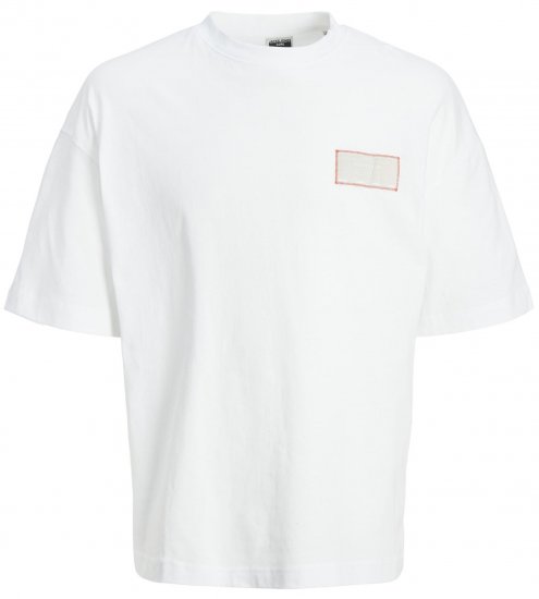 Jack & Jones JCONASA TEE White - Tricouri - Tricouri Bărbați Mărimi Mari
