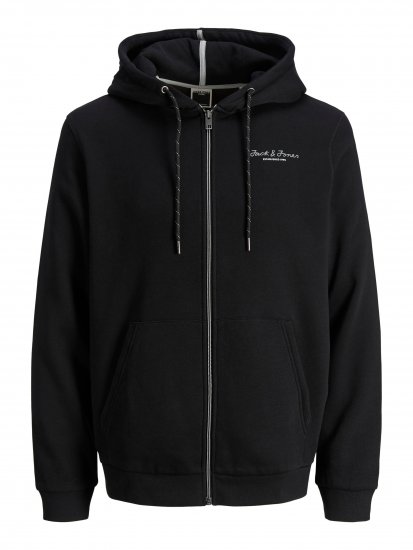 Jack & Jones JCOBERG SWEAT ZIP Hoodie Black - Pulovere & hanorace - Pulovere & Hanorace Bărbați Mărimi Mari