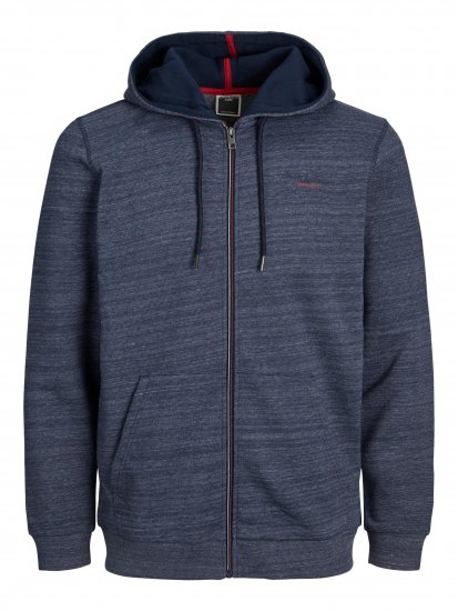 Jack & Jones JCOBERG SWEAT ZIP Hoodie Navy - Pulovere & hanorace - Pulovere & Hanorace Bărbați Mărimi Mari