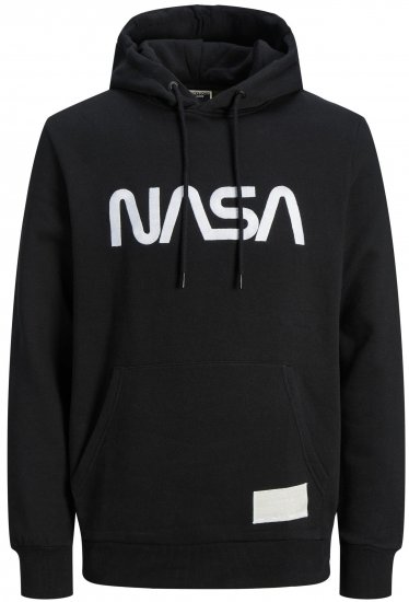 Jack & Jones JCONASA LOGO Hoodie Black - Pulovere & hanorace - Pulovere & Hanorace Bărbați Mărimi Mari