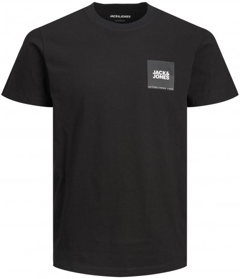 Jack & Jones JJLOCK TEE Black - Tricouri - Tricouri Bărbați Mărimi Mari