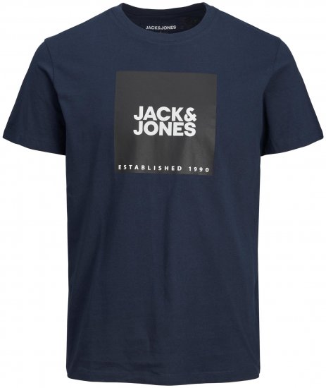 Jack & Jones JJLOCK TEE Navy - Tricouri - Tricouri Bărbați Mărimi Mari