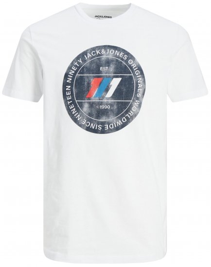 Jack & Jones JORNATE T-shirt White - Tricouri - Tricouri Bărbați Mărimi Mari