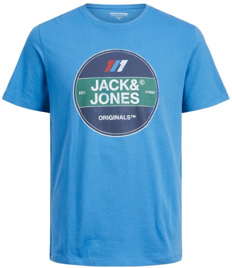 Jack & Jones JORNATE TEE Blue - Tricouri - Tricouri Bărbați Mărimi Mari