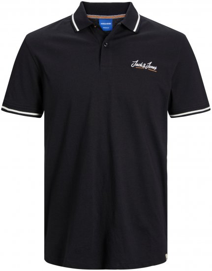 Jack & Jones JORPAUL TONS Polo shirt Black - Tricouri polo - Tricouri Polo Bărbați Mărimi Mari