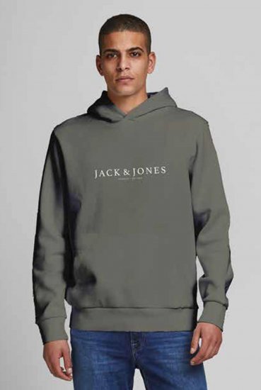 Jack & Jones JPRBLAAUGUST LOGO Hoodie Green - Pulovere & hanorace - Pulovere & Hanorace Bărbați Mărimi Mari