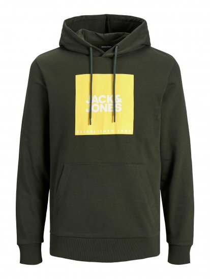 Jack & Jones JJLOCK SWEAT HOOD Dark Green - Pulovere & hanorace - Pulovere & Hanorace Bărbați Mărimi Mari