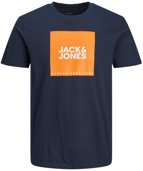 Jack & Jones JJLOCK TEE Dark Blue - Tricouri - Tricouri Bărbați Mărimi Mari