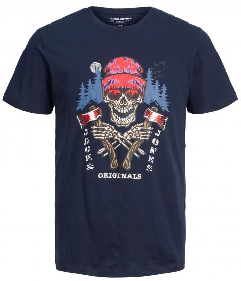 Jack & Jones JORCAPTAIN TEE Navy - Tricouri - Tricouri Bărbați Mărimi Mari