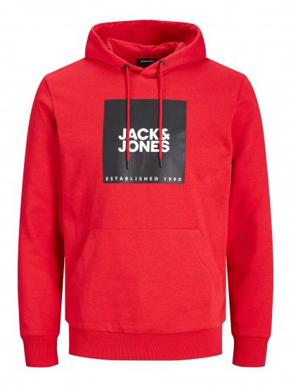 Jack & Jones JJLOCK SWEAT HOOD Red - Pulovere & hanorace - Pulovere & Hanorace Bărbați Mărimi Mari