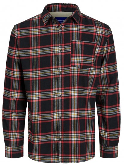 Jack & Jones JOROWEN CHECK COMFORT Shirt Black - Cămăși - Cămăși Bărbați Mărimi Mari