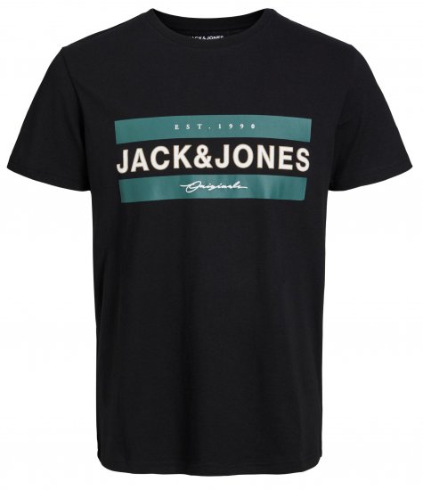 Jack & Jones JORFRIDAY T-Shirt Black - Tricouri - Tricouri Bărbați Mărimi Mari