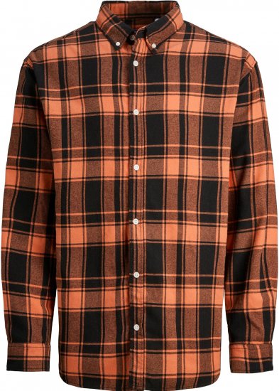 Jack & Jones JORCOZY FLANNEL CHECK SHIRT LS Ginger - Cămăși - Cămăși Bărbați Mărimi Mari