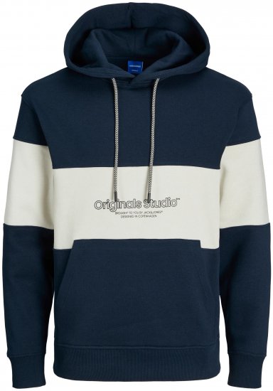 Jack & Jones JORLAKEWOOD SWEAT HOODIE Blocking Sky Captain - Pulovere & hanorace - Pulovere & Hanorace Bărbați Mărimi Mari