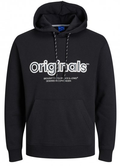 Jack & Jones JORLAKEWOOD Hoodie Black - Pulovere & hanorace - Pulovere & Hanorace Bărbați Mărimi Mari