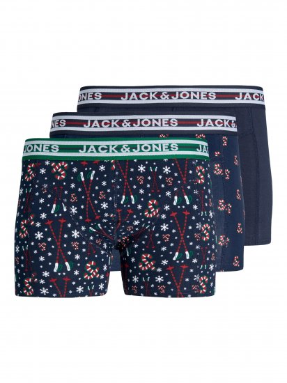 Jack & Jones JACXMAS CANDY TRUNKS 3 PACK Navy Blazer - Lenjerie intimă & costum baie - Lenjerie Intimă Bărbați Mărimi Mari