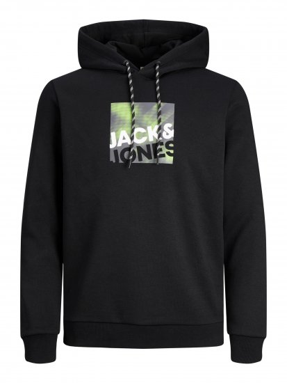Jack & Jones JCOLOGAN SWEAT HOODIE Black - Pulovere & hanorace - Pulovere & Hanorace Bărbați Mărimi Mari