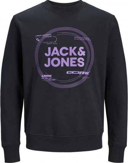 Jack & Jones JCOPILOU SWEAT CREW NECK Black - Pulovere & hanorace - Pulovere & Hanorace Bărbați Mărimi Mari