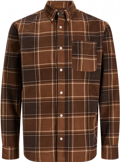 Jack & Jones JPRBLUBROOK CORD X-MAS SHIRT L/S Toffee - Cămăși - Cămăși Bărbați Mărimi Mari