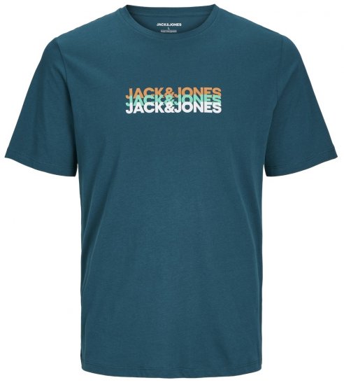 Jack & Jones JJCYBER T-Shirt Deep Teal - Tricouri - Tricouri Bărbați Mărimi Mari