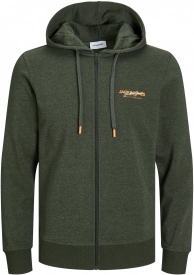 Jack & Jones ALVIS Hoodie Kombu Green - Pulovere & hanorace - Pulovere & Hanorace Bărbați Mărimi Mari
